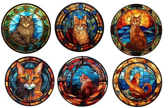 Download Cat Stained Glass - Premium Bundle