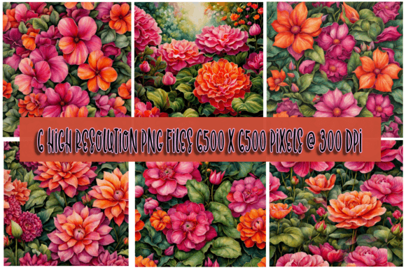 Download Flowers Backgrounds Set of 6 W/ Free One - Premium Resources