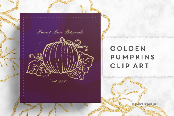 Download Gold Glitter Pumpkins Clip Art Halloween - Premium Resources